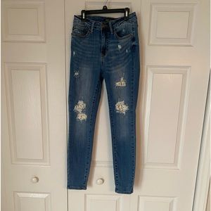 Judy Blue Lemon Patch High Rise Skinny Sz 3/26 EUC